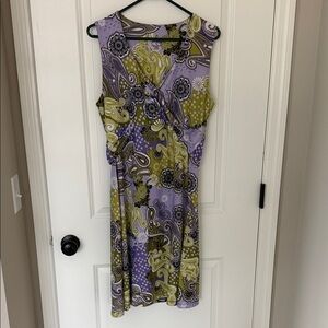 Prana Lavender & Olive Paisley Midi Dress